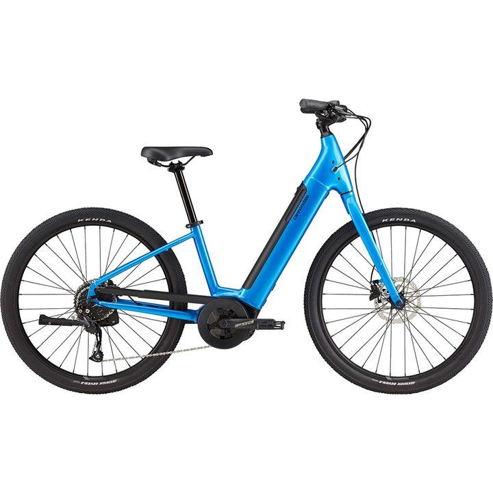 blue hybrid bike