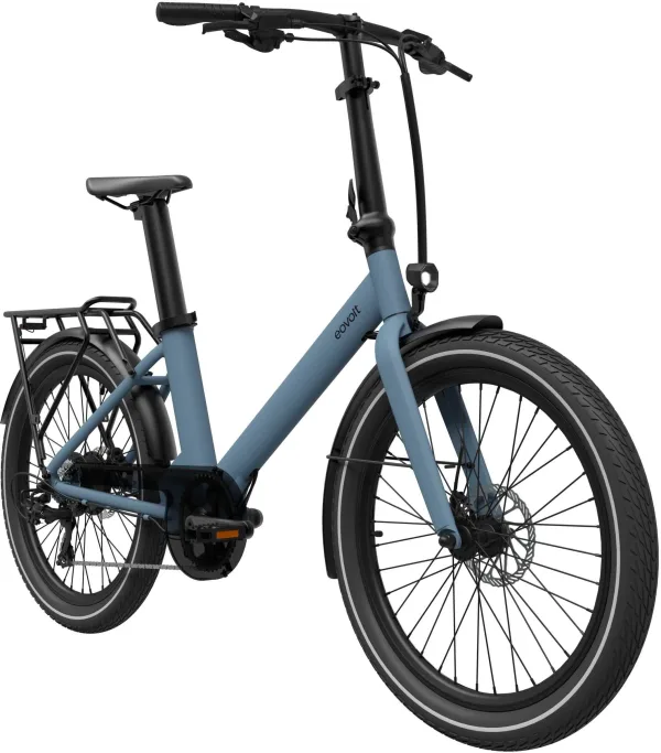 Eovolt Evening Step Through Electric Folding Bike - Ocean Blue - 24 Inch Wheel