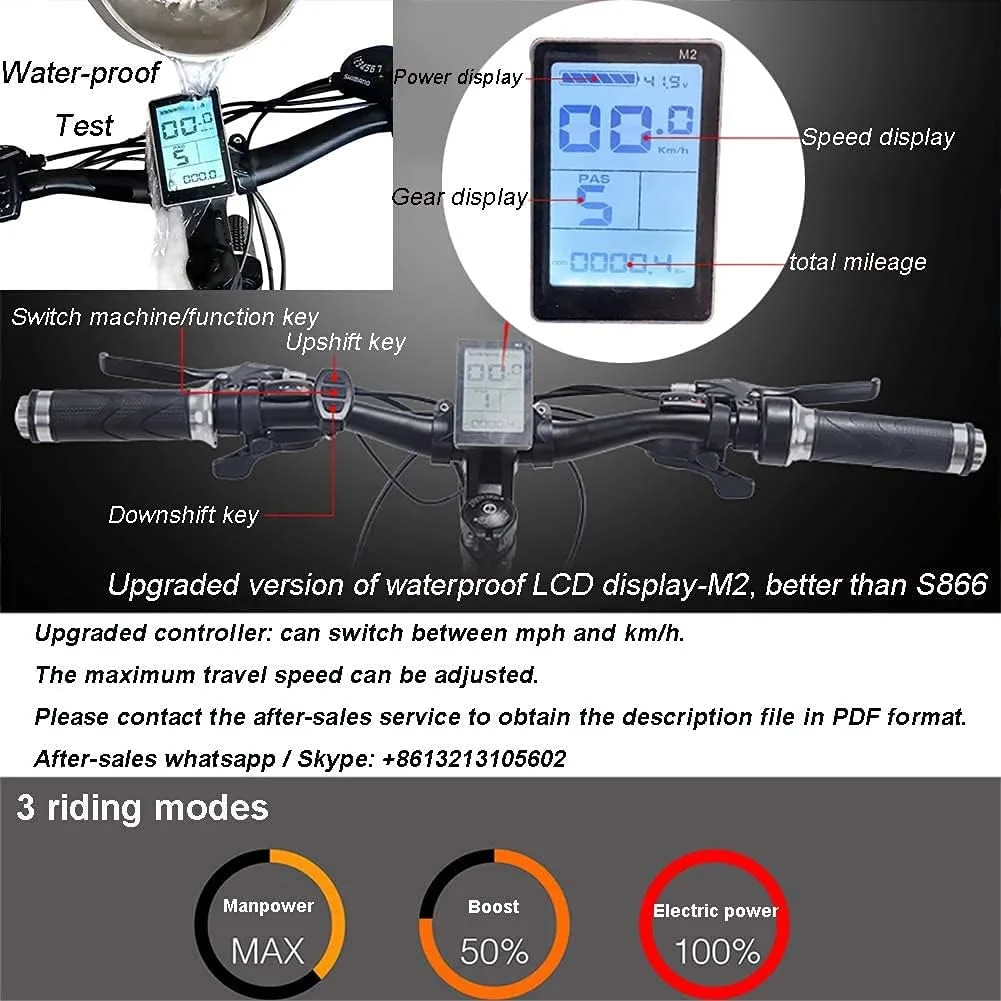 best budget electric hardtail mountain bike 2024 - picture showing led power display.