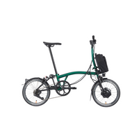 Brompton Electric P-Line Mid Bar Folding Bike 2023 Emerald Lacquer