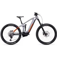 Cube Stereo Hybrid 160 HPC SL 625 27.5 Electric Mountain Bike 2022 Polar Silver/Orange