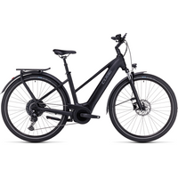 Cube Touring Hybrid Pro 625 Trapeze Electric Bike 2024 Black/Metal