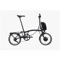 Brompton Electric P-line Urban Mid Bar Folding Bike With rack 2023 Midnight Black