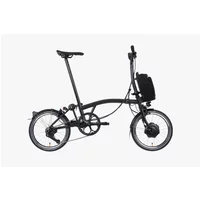 Brompton Electric P-Line Mid Bar Folding Bike 2023 Midnight Black