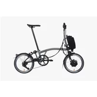 Brompton Electric P-Line Mid Bar Folding Bike 2023 Storm Grey