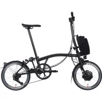 Brompton Electric P-Line Urban High Bar Folding Bike 2023 Midnight Black