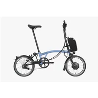 Brompton Electric C-Line Mid Bar Folding Bike 2023 Cloud Blue