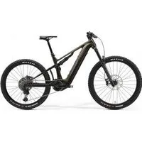 Merida eOne-Sixty 875 Mullet Electric Mountain Bike  2025 Long - Gold/Grey